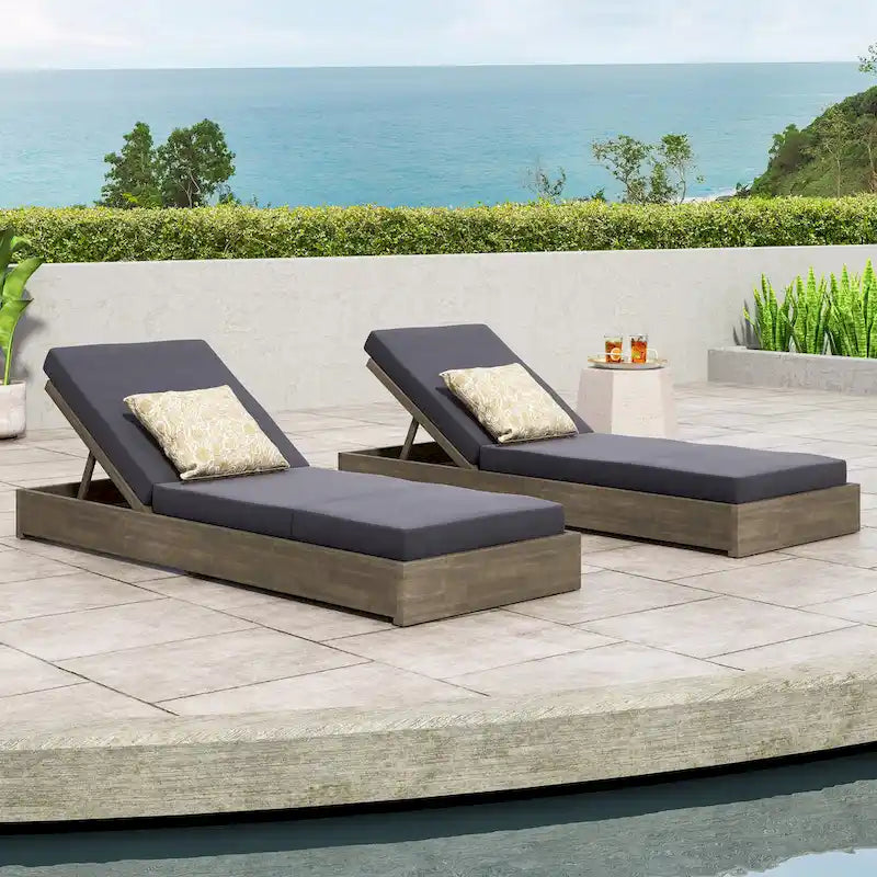 Set di 2 Chaise Lounge da esterno Christopher Knight Home Comfort