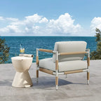Poltrona da club da esterno Zefren con alluminio, tessuto in corda, argento di Christopher Knight Home