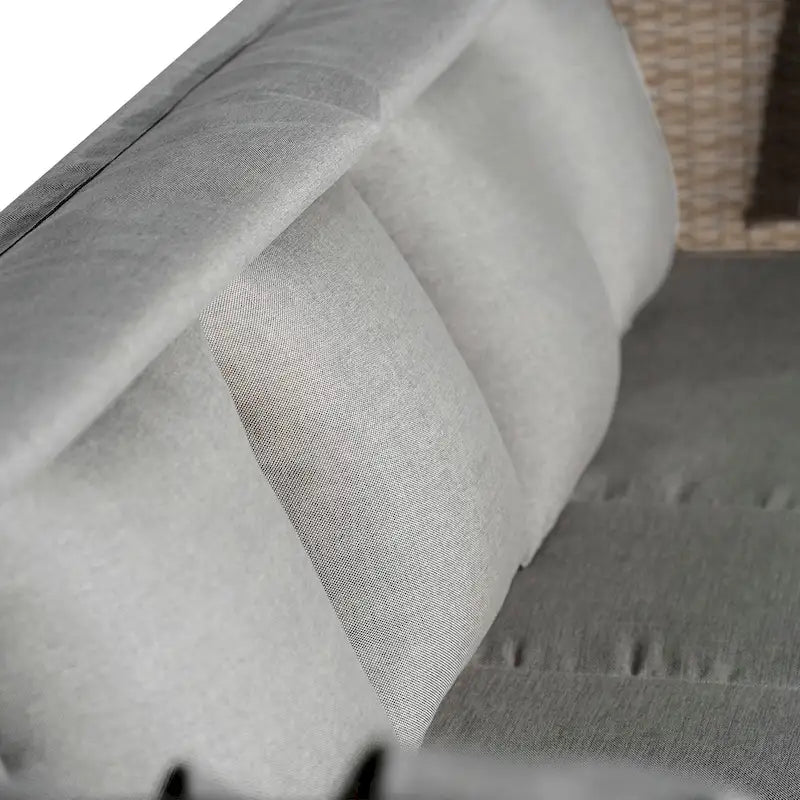Ensemble de canapé de patio 4 pièces en résine tressée anti-UV avec auvent rétractable, coussins et table relevable