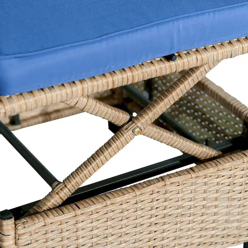 Ensemble de canapé de patio 4 pièces en résine tressée anti-UV avec auvent rétractable, coussins et table relevable