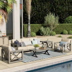 Mobilier d'extérieur : Canapé-fauteuil de conversation avec coussin en tissu Sunbrella