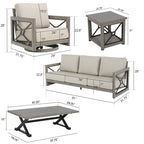 Mobilier d'extérieur : Canapé-fauteuil de conversation avec coussin en tissu Sunbrella