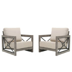 Mobilier d'extérieur : Canapé-fauteuil de conversation avec coussin en tissu Sunbrella