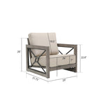 Mobilier d'extérieur : Canapé-fauteuil de conversation avec coussin en tissu Sunbrella