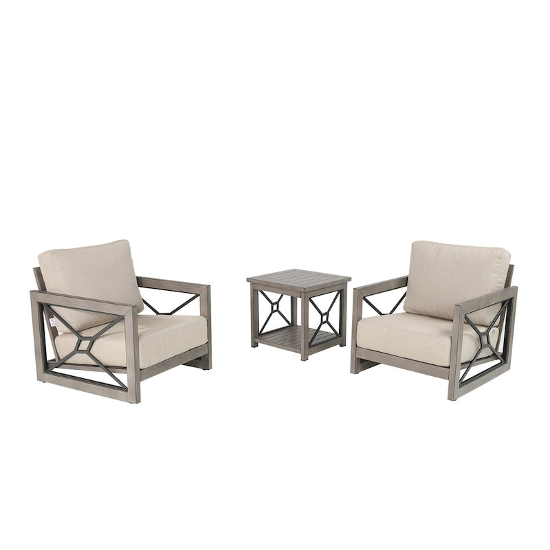Mobilier d'extérieur : Canapé-fauteuil de conversation avec coussin en tissu Sunbrella