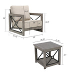 Mobilier d'extérieur : Canapé-fauteuil de conversation avec coussin en tissu Sunbrella