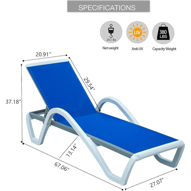 Sdraio da Esterno Regolabile in Alluminio con Braccioli, Sedie da Piscina per Esterni, da Interno Piscina, da Giardino, Resistente a Tutte le Condizioni Atmosferiche