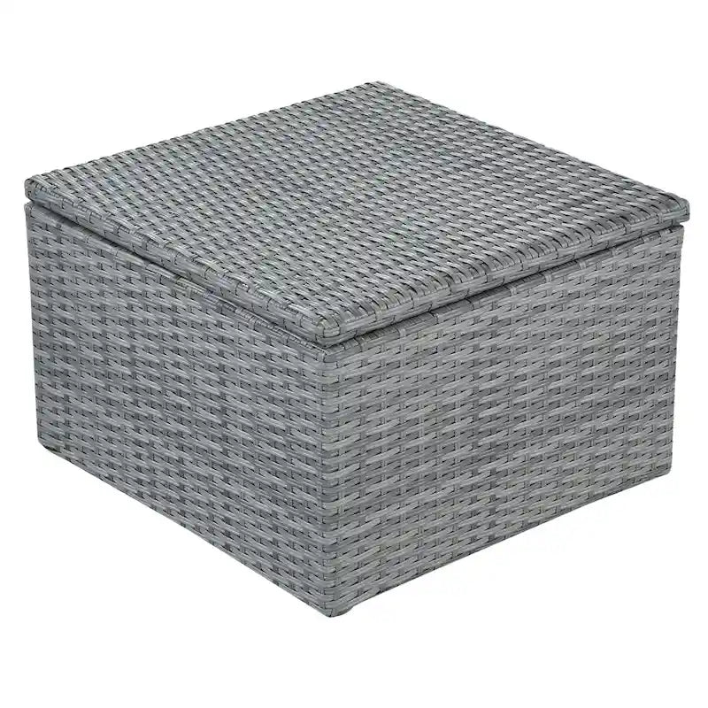 Ensemble transat de jardin rond en rotin 6 pièces avec auvent rétractable et table relevable
