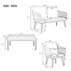 Set di mobili da esterno 4 pezzi con cuscini