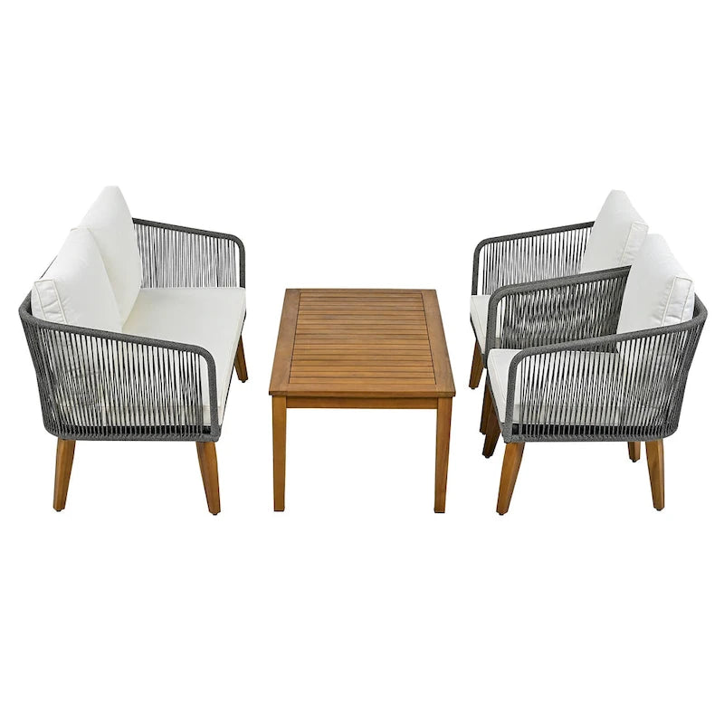 Set di mobili da esterno 4 pezzi con cuscini