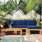 5PCS Wooden Sectional Sofa with Cushions