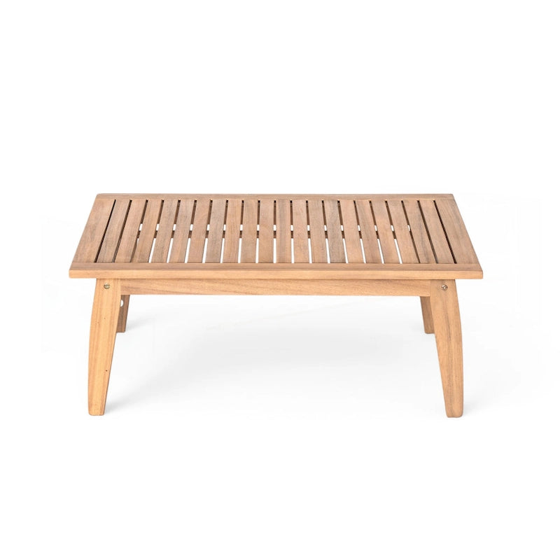 Set da esterno divano angolare a 4 pezzi in legno di acacia e corda