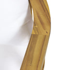 Set di mobili da patio in acacia a 4 pezzi Roomfitters, set da conversazione per esterni con divano profondo, cuscini e tavolo, crema