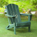 Folding Adirondack Chair, Durable HDPE Poly Lumber, Balcony Porch Patio Outdoor Chair for Lawn, Backyard, Deck, Garden