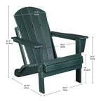 Sedia Adirondack Pieghevole, Robusto Legno Polietilene HDPE, Sedia da Esterno per Balcone, Portico, Patio, Prato, Cortile, Terrazzo, Giardino