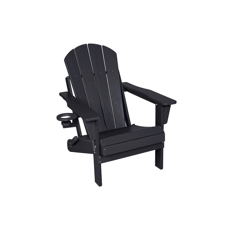 Sedia Adirondack Pieghevole, Robusto Legno Polietilene HDPE, Sedia da Esterno per Balcone, Portico, Patio, Prato, Cortile, Terrazzo, Giardino