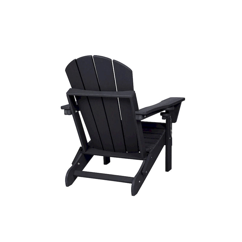Sedia Adirondack Pieghevole, Robusto Legno Polietilene HDPE, Sedia da Esterno per Balcone, Portico, Patio, Prato, Cortile, Terrazzo, Giardino