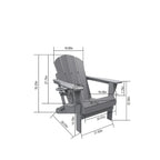 Sedia Adirondack Pieghevole, Robusto Legno Polietilene HDPE, Sedia da Esterno per Balcone, Portico, Patio, Prato, Cortile, Terrazzo, Giardino