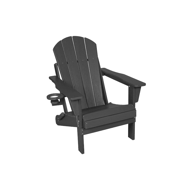 Sedia Adirondack Pieghevole, Robusto Legno Polietilene HDPE, Sedia da Esterno per Balcone, Portico, Patio, Prato, Cortile, Terrazzo, Giardino