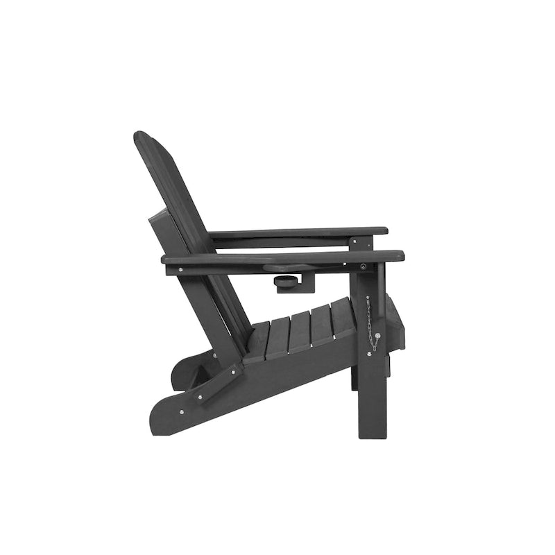 Sedia Adirondack Pieghevole, Robusto Legno Polietilene HDPE, Sedia da Esterno per Balcone, Portico, Patio, Prato, Cortile, Terrazzo, Giardino