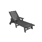 Set di 3 Chaise Longue Oversize, Chaise Longue da Esterno per Tutte le Stagioni con 5 Posizioni, Ruote e Portabicchieri