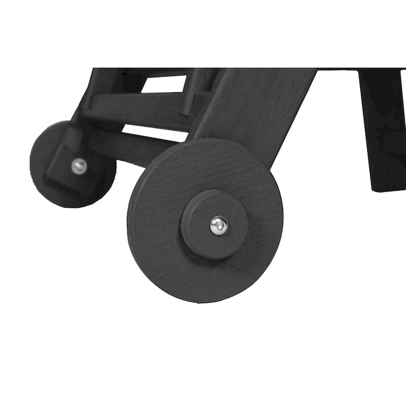 Set di 3 Chaise Longue Oversize, Chaise Longue da Esterno per Tutte le Stagioni con 5 Posizioni, Ruote e Portabicchieri