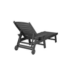 Set di 3 Chaise Longue Oversize, Chaise Longue da Esterno per Tutte le Stagioni con 5 Posizioni, Ruote e Portabicchieri