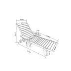 Set di 3 Chaise Longue Oversize, Chaise Longue da Esterno per Tutte le Stagioni con 5 Posizioni, Ruote e Portabicchieri