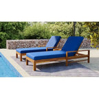 Sdraio da esterno Roomfitters in legno di acacia con schienale regolabile per giardini, terrazze, aree a bordo piscina