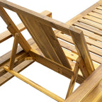 Sdraio da esterno Roomfitters in legno di acacia con schienale regolabile per giardini, terrazze, aree a bordo piscina