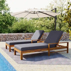 Sdraio da esterno Roomfitters in legno di acacia con schienale regolabile per giardini, terrazze, aree a bordo piscina