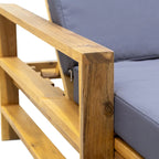 Sdraio da esterno Roomfitters in legno di acacia con schienale regolabile per giardini, terrazze, aree a bordo piscina