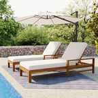 Sdraio da esterno Roomfitters in legno di acacia con schienale regolabile per giardini, terrazze, aree a bordo piscina