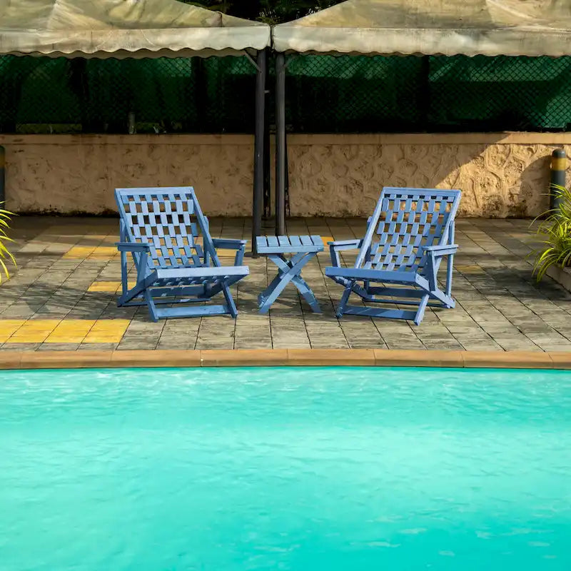 Set Sdraio e Tavolino Pieghevoli da Esterno All-Weather Aspen - 3 pezzi