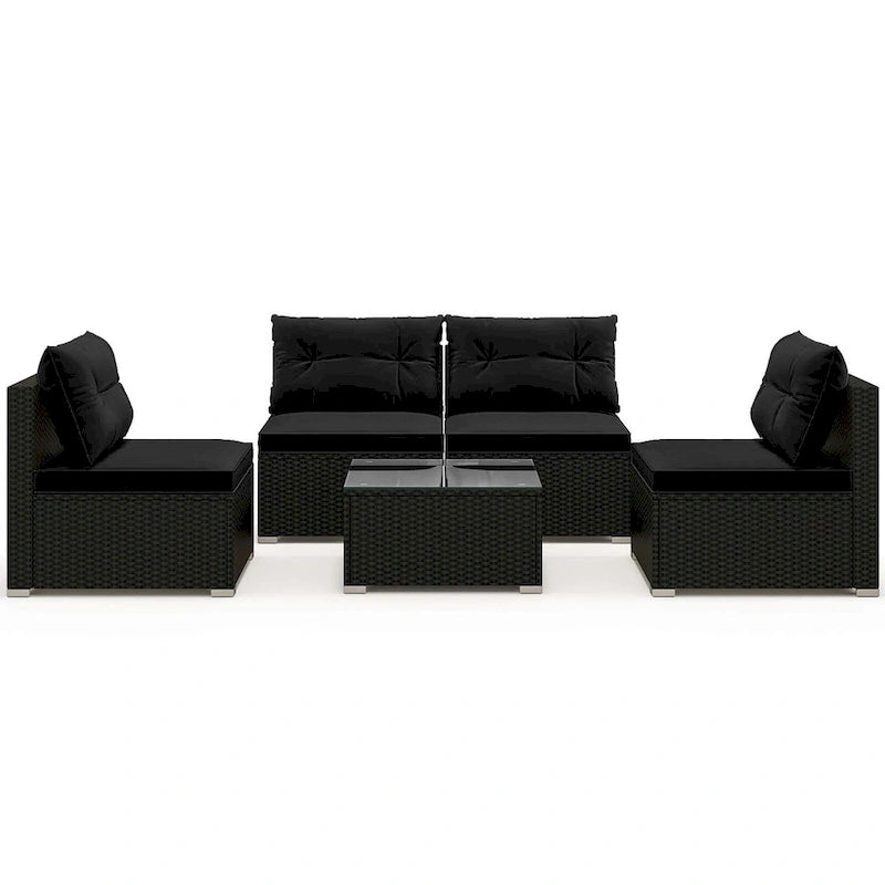 Costway 5 Piece Outdoor Furniture Set with Seat & Back Cushions - See Details