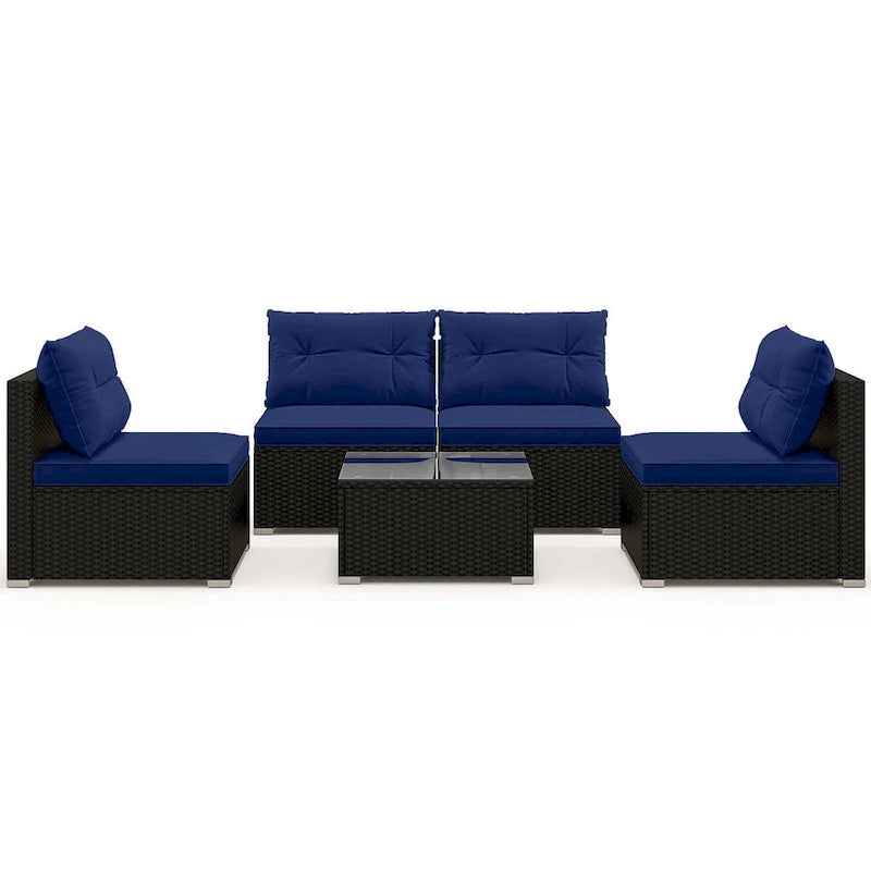 Ensemble de mobilier d'extérieur 5 pièces Costway avec coussins d'assise et de dossier - Voir détails
