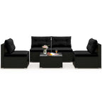 Ensemble de mobilier d'extérieur 5 pièces Costway avec coussins d'assise et de dossier - Voir détails