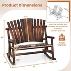 Costway Fauteuil à bascule Adirondack 2 places d'extérieur avec dossier haut et - Voir détails