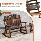 Costway Fauteuil à bascule Adirondack 2 places d'extérieur avec dossier haut et - Voir détails