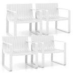 Costway Sedie da Giardino Set da 2/4 in Plastica Resistente alle Intemperie per Esterni