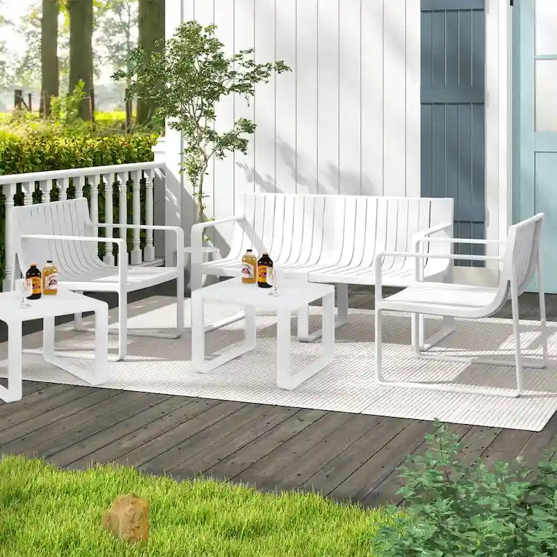 Costway Sedie da Giardino Set da 2/4 in Plastica Resistente alle Intemperie per Esterni