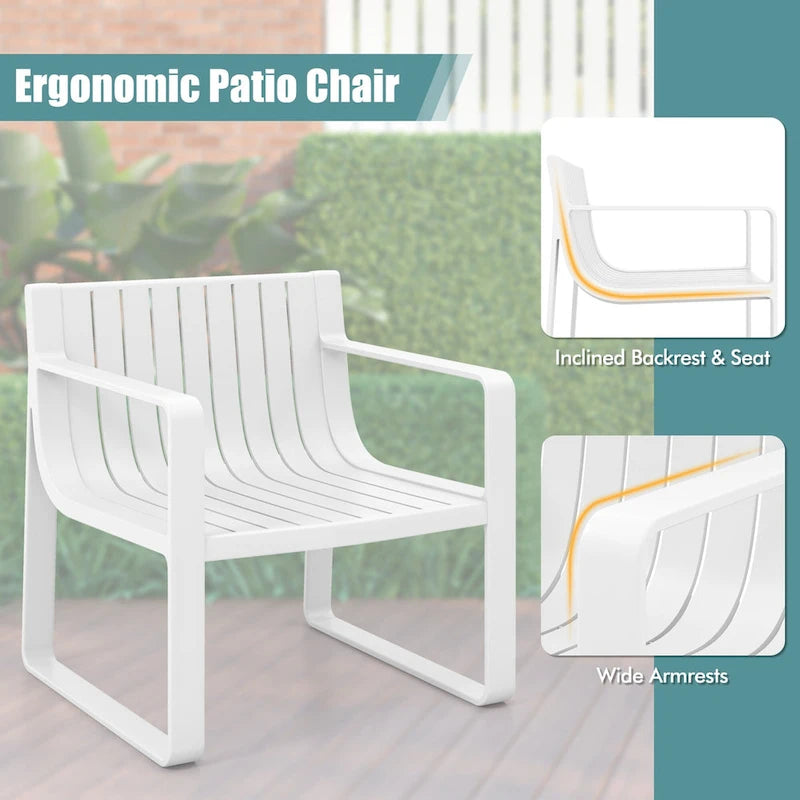 Costway Sedie da Giardino Set da 2/4 in Plastica Resistente alle Intemperie per Esterni