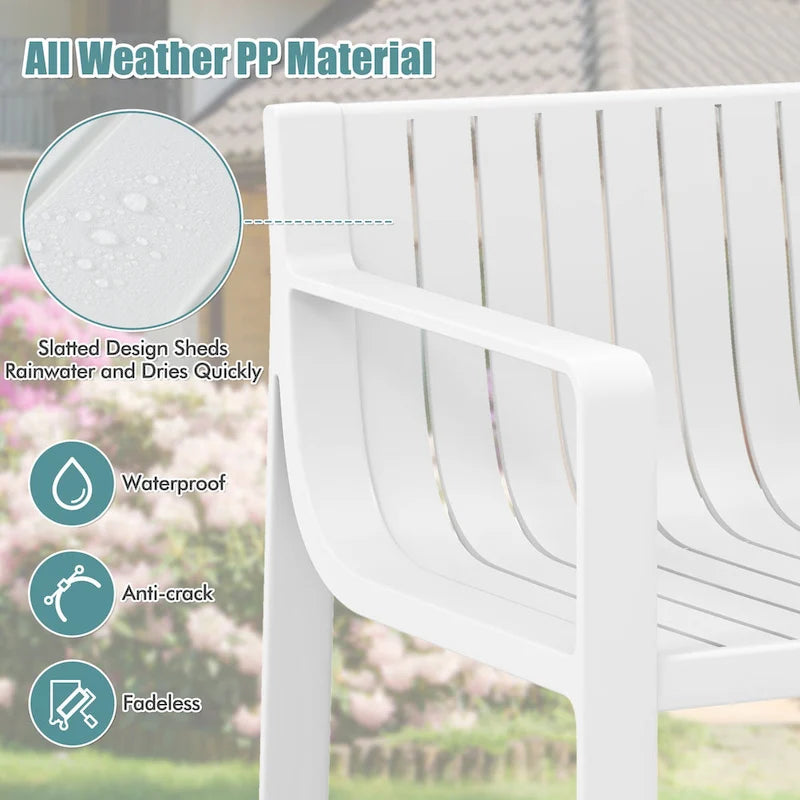 Costway Sedie da Giardino Set da 2/4 in Plastica Resistente alle Intemperie per Esterni