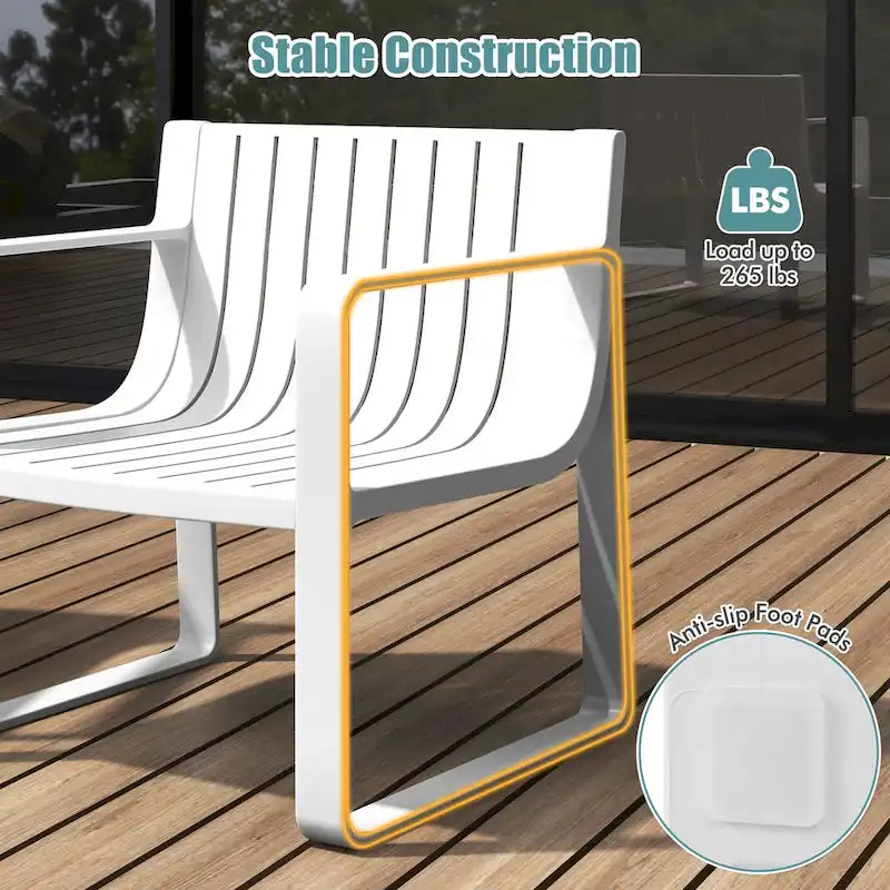 Costway Sedie da Giardino Set da 2/4 in Plastica Resistente alle Intemperie per Esterni