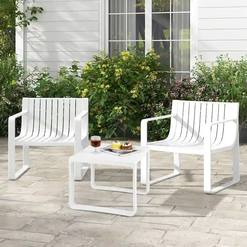 Costway Sedie da Giardino Set da 2/4 in Plastica Resistente alle Intemperie per Esterni
