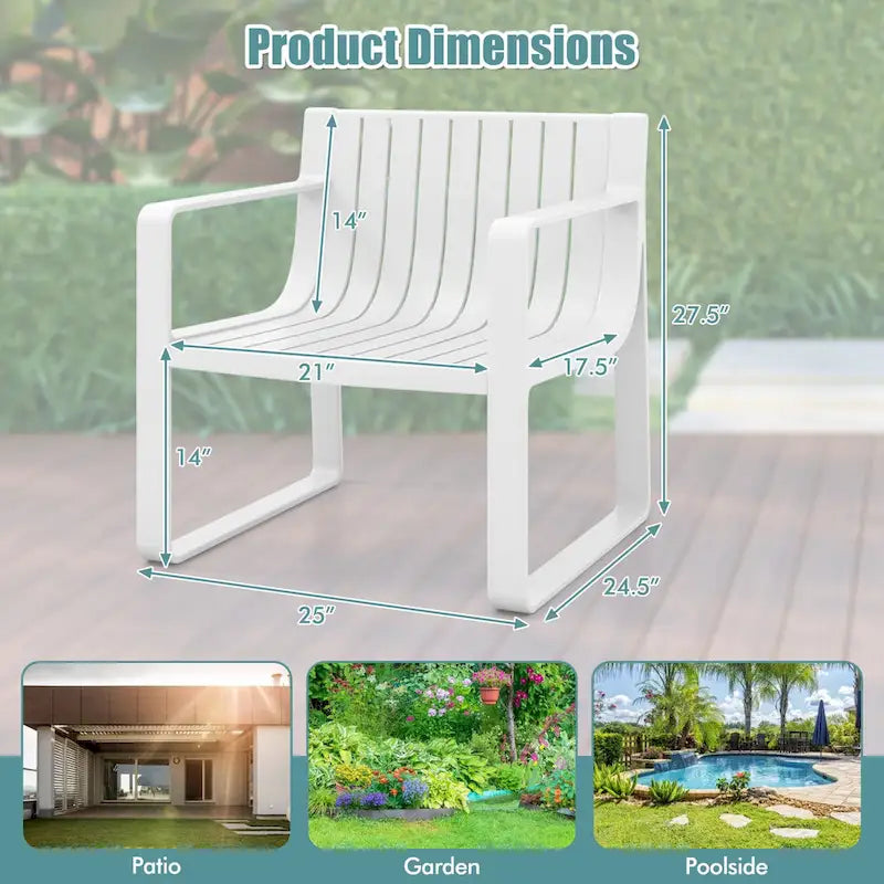 Costway Sedie da Giardino Set da 2/4 in Plastica Resistente alle Intemperie per Esterni