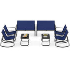 Costway Set Dondolo da Giardino 4/8 Pezzi, 4 Poltrone e Divanetto con