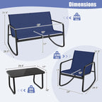 Costway Set Dondolo da Giardino 4/8 Pezzi, 4 Poltrone e Divanetto con