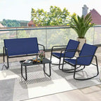 Costway Set Dondolo da Giardino 4/8 Pezzi, 4 Poltrone e Divanetto con