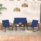 Costway Set Dondolo da Giardino 4/8 Pezzi, 4 Poltrone e Divanetto con